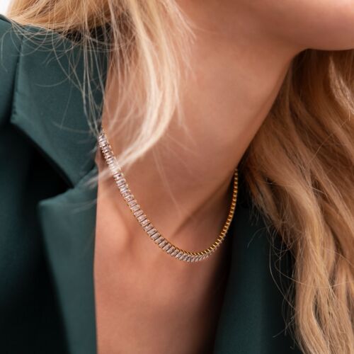 luxe gouden ketting met steentjes