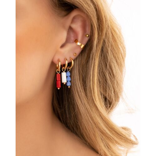 Gouden earparty rood wit blauw