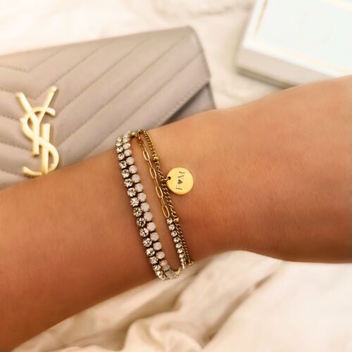 Chain & tennis armband minimalistisch goldplated