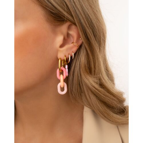 Little stone earrings candy pink goldplated