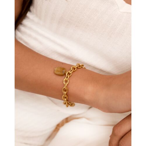 Armband jade edelsteen goudkleurig