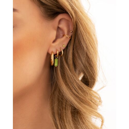 Green shell earrings goldplated