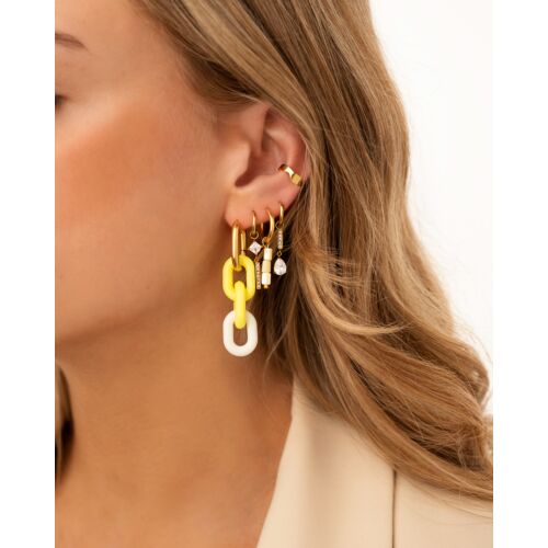 Little stone earrings yellow goldplated