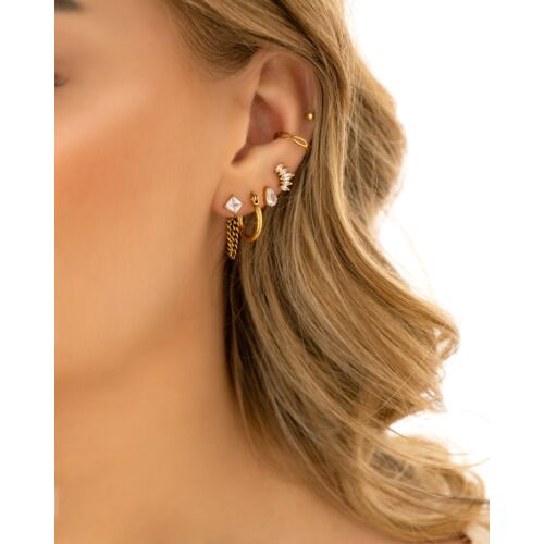 Stud oorbellen sparkle drop goldplated