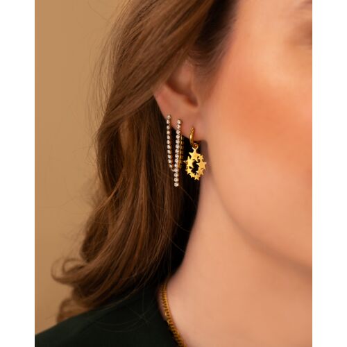 Shiny tennis earrings goudkleurig