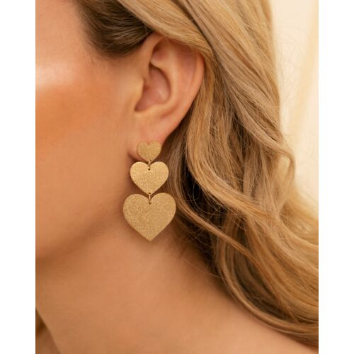 Triple heart earrings goldplated