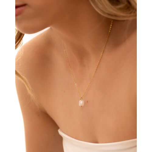 Musthave necklace white stone goldplated