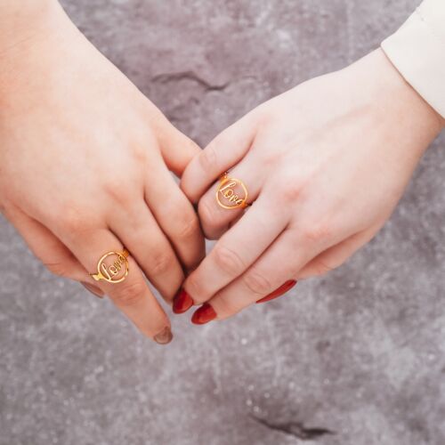 Bff ringen love goldplated