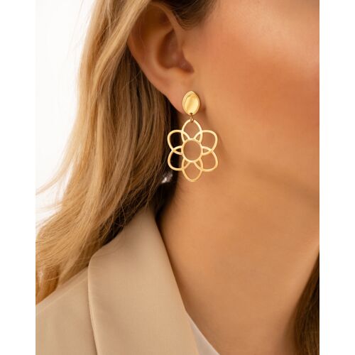 Statement flower earrings goldplated