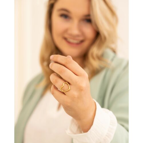 Open heart ring goud kleurig