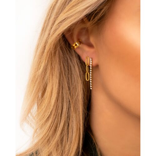 Earparty met triple chain oorbellen goudkleurig