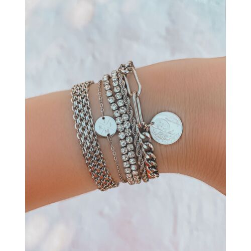 Schakelarmband mix met munt