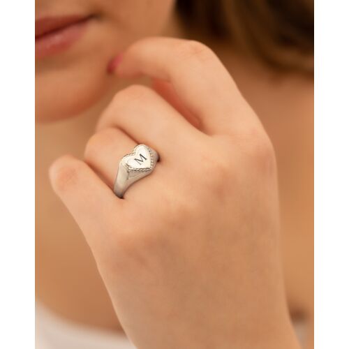 Heart zegelring met initials