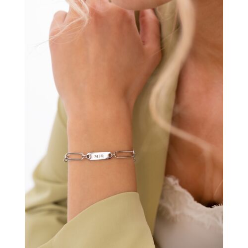 Chunky zilveren naam armband