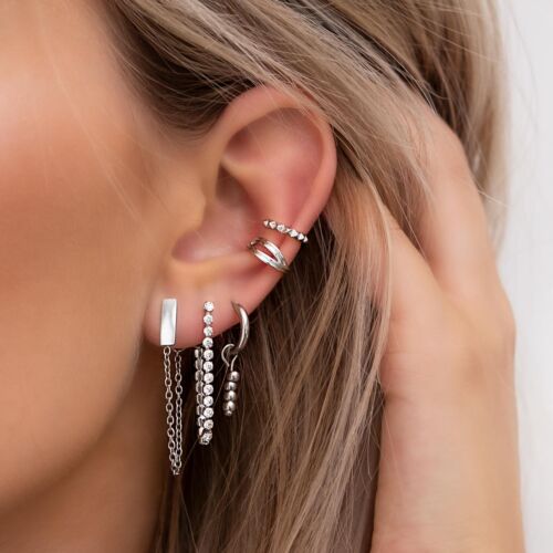 zilveren look met ear cuffs