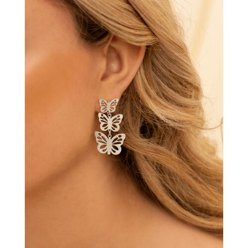 Triple butterfly earrings