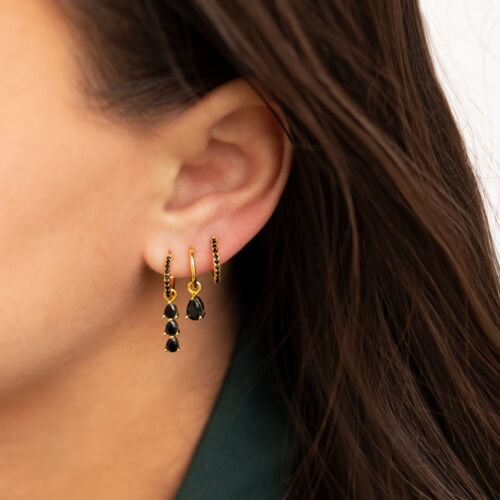 Black hoops goldplated