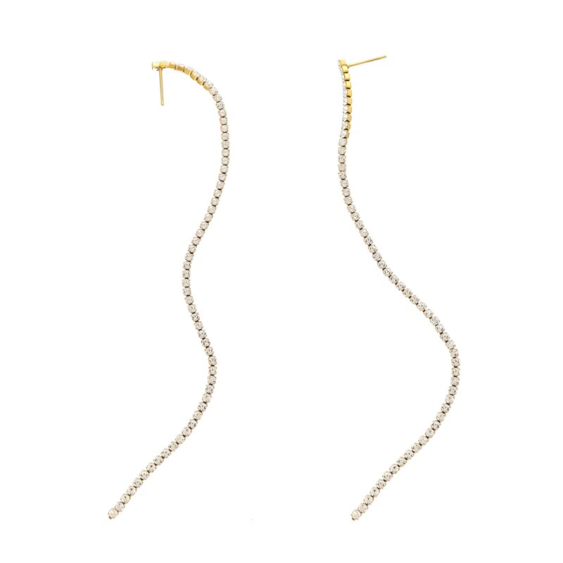 Influencer tennis earrings goudkleurig