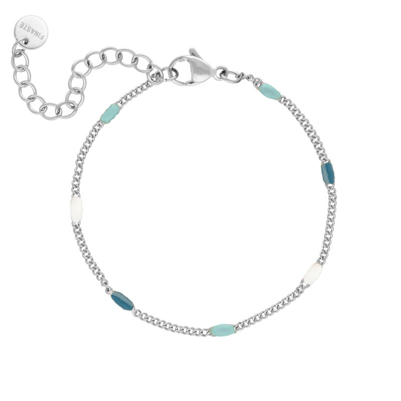 Armband met blauwe bolletjes mix