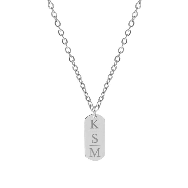 Bar ketting met 3 letters graveren