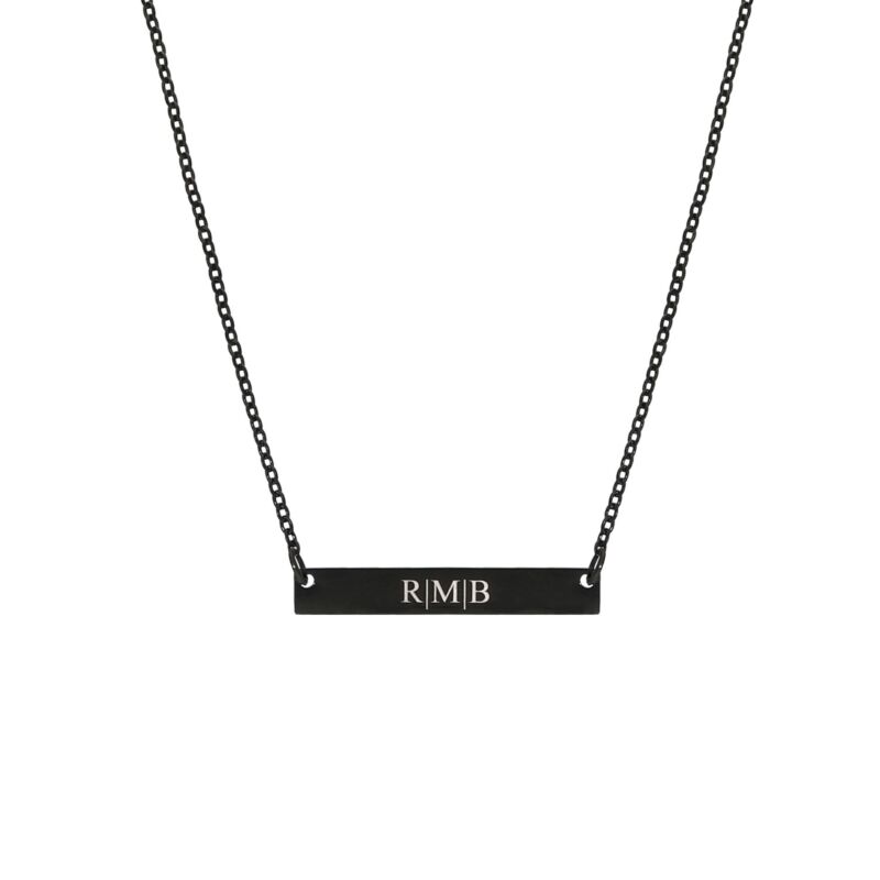 Zwarte ketting met bar