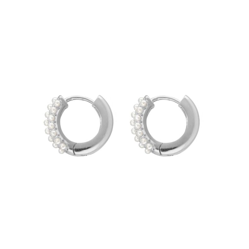 Chunky pearl hoops