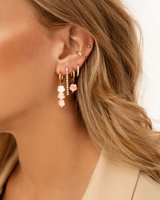 Earrings candy flowers goldplated