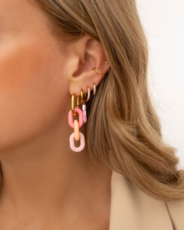 Little stone earrings candy pink goldplated