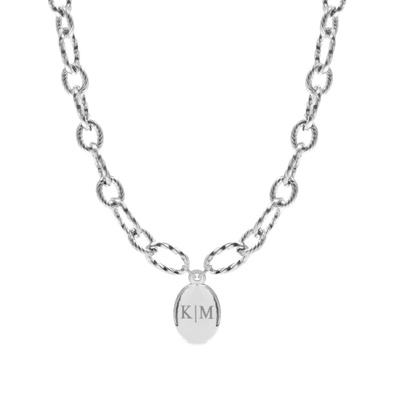 Initialen chain ketting zilver