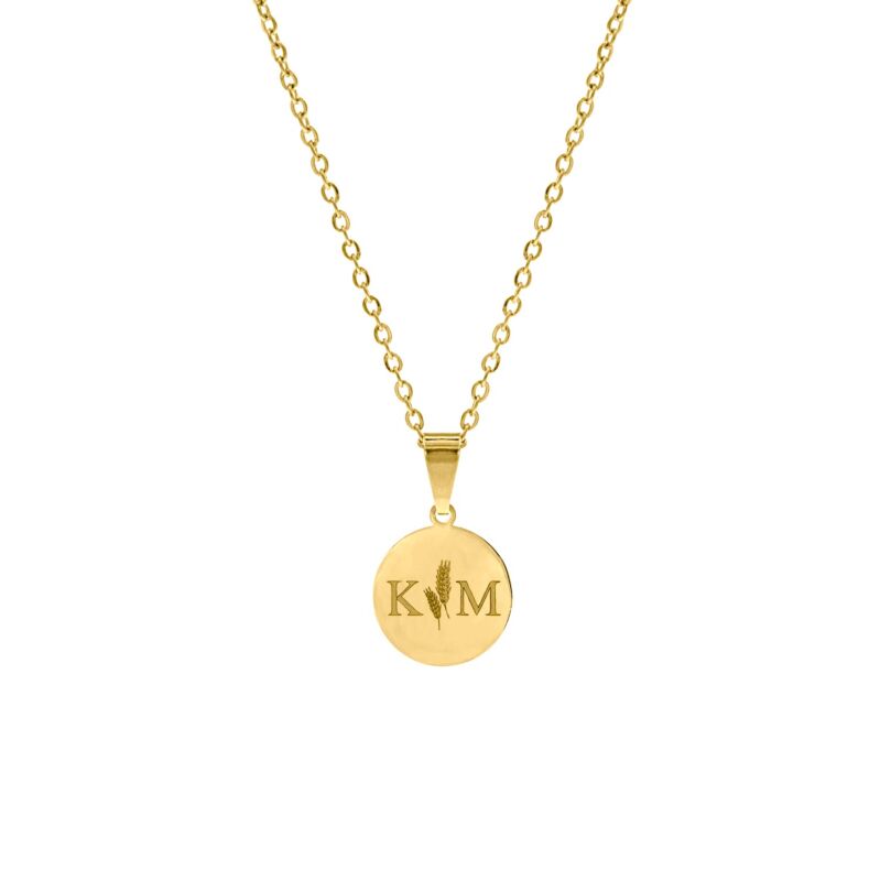 Initialen ketting met twee letters goud