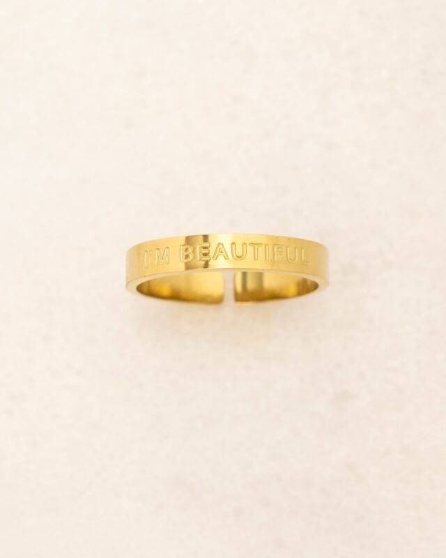 I'm beautiful ring goldplated