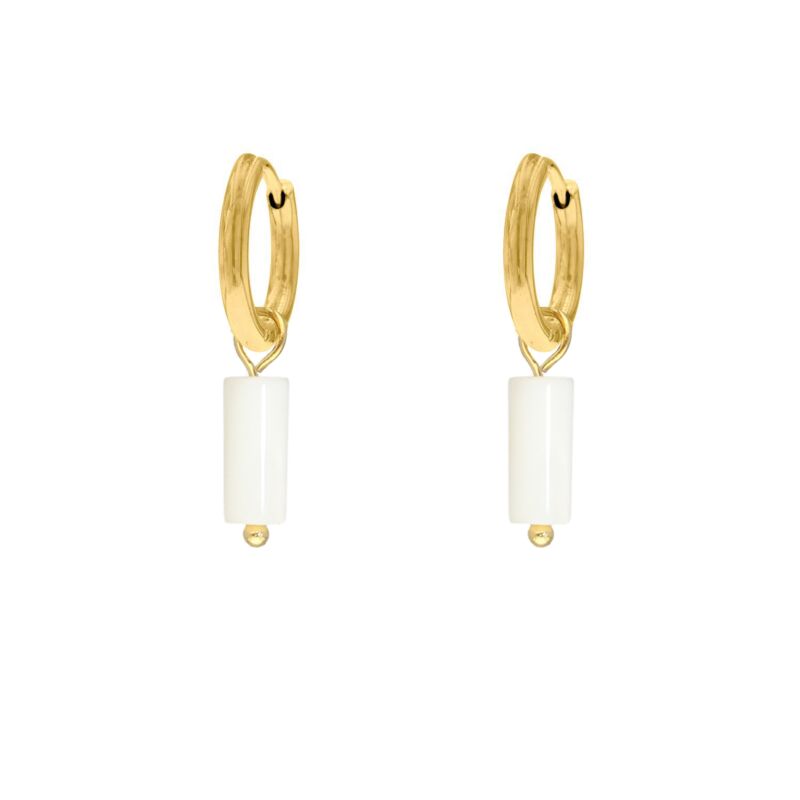 White stone earrings goldplated