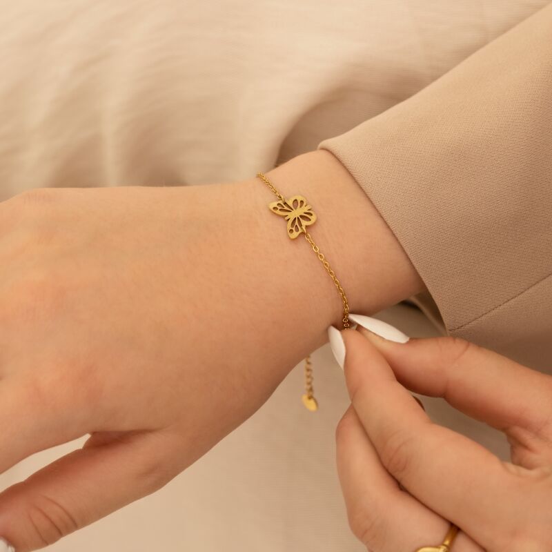 Butterfly bracelet goldplated