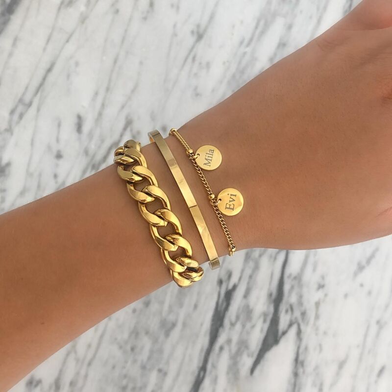 chain armparty goud graveren