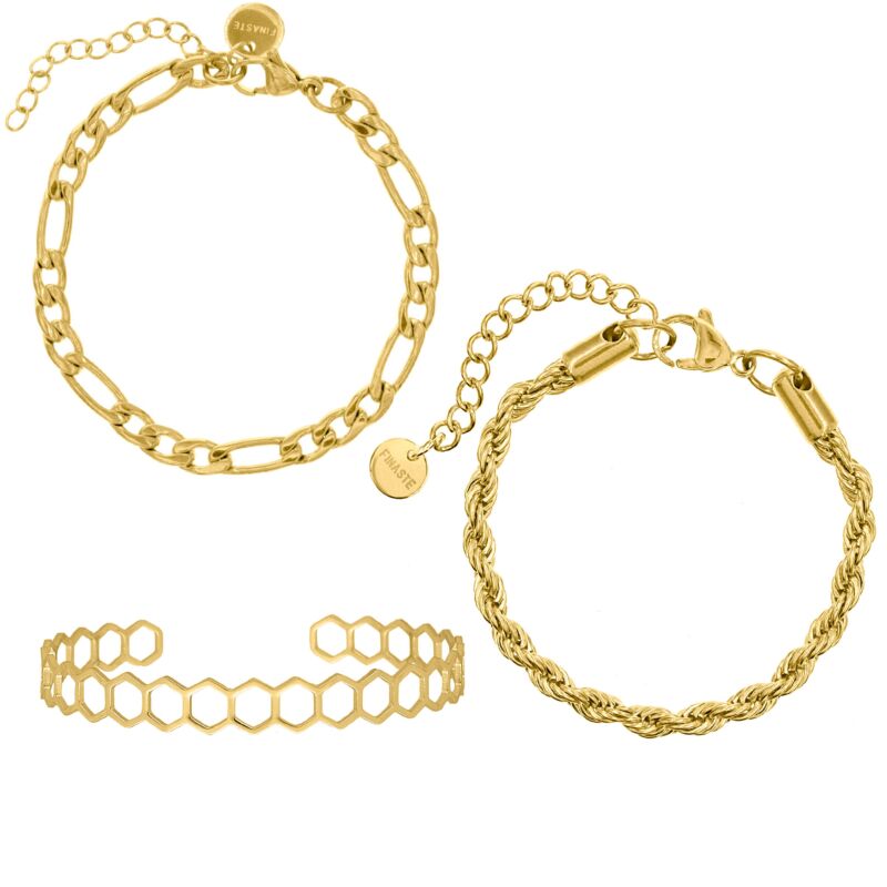 Chain Armbanden Set Kleur Goud