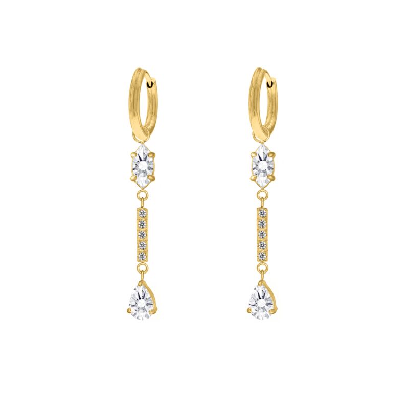 Exclusive crystal drops earrings goldplated