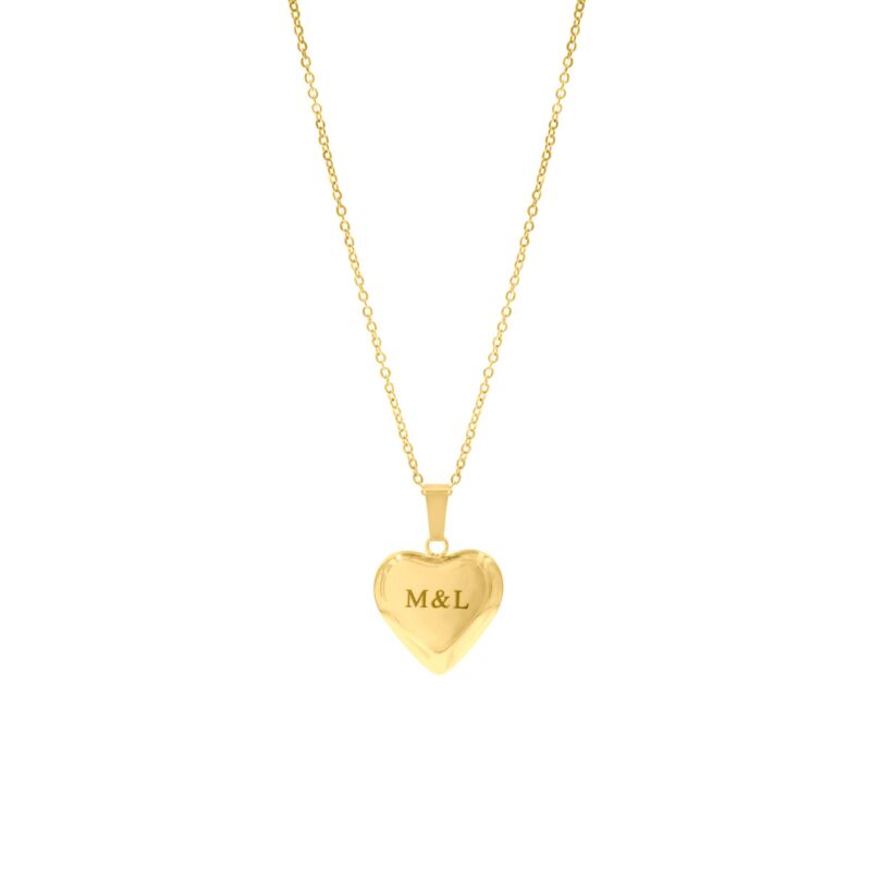 Gouden graveerbare ketting met hart