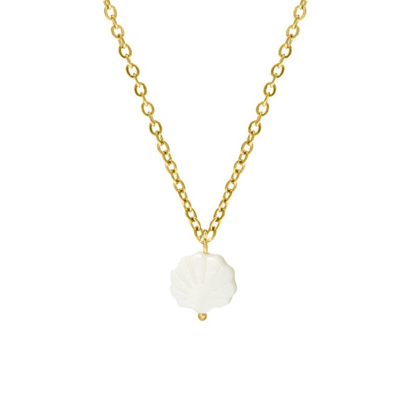 Shell necklace white goldplated