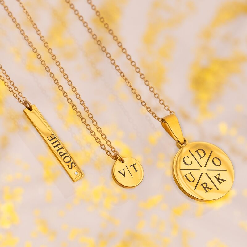 Gepersonaliseerde Ketting Twee Initialen Goud Kleurig