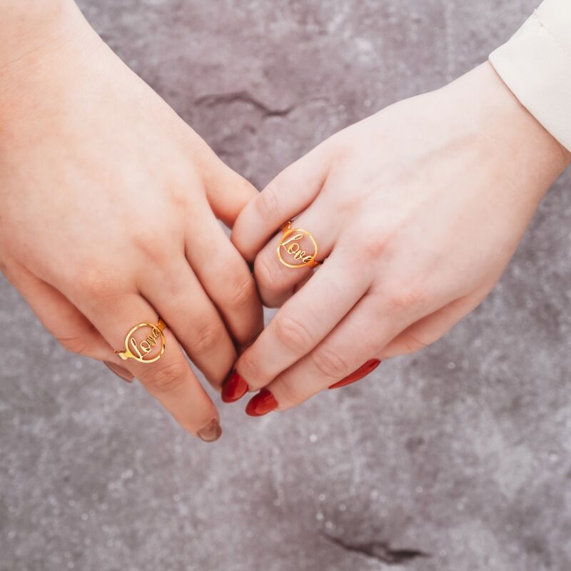 Bff ringen love goldplated