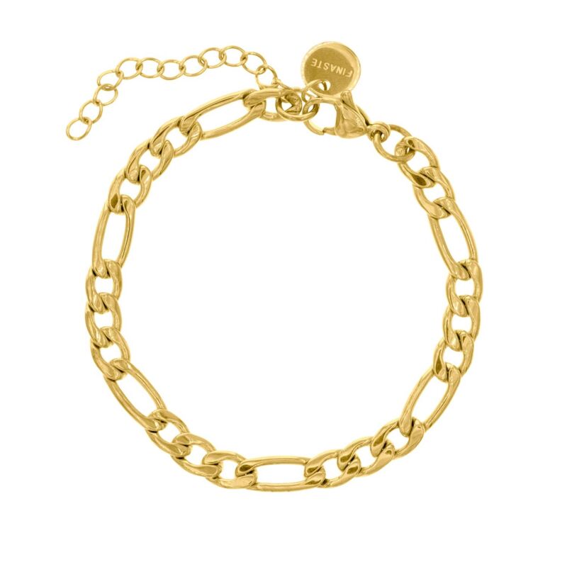 Gouden mixed chain schakelarmband