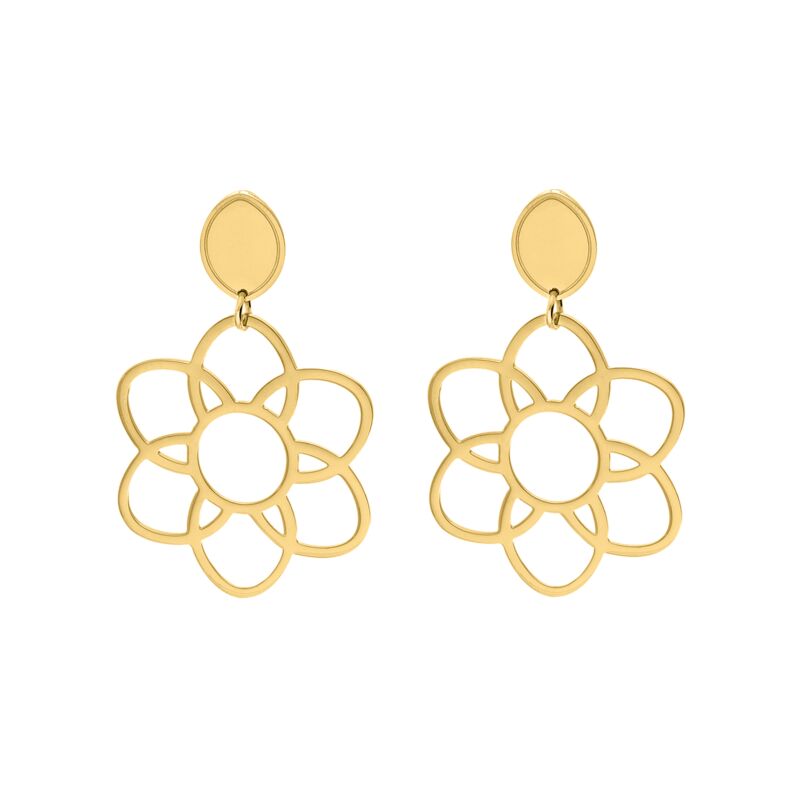 Statement flower earrings goldplated