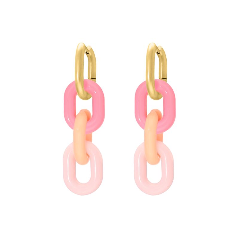 Oval hoops candy pink goud