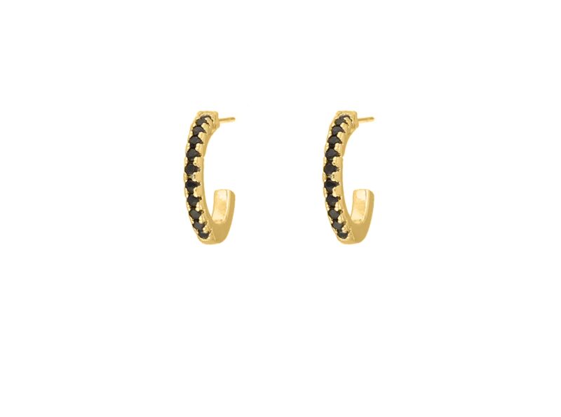 Black hoops goldplated