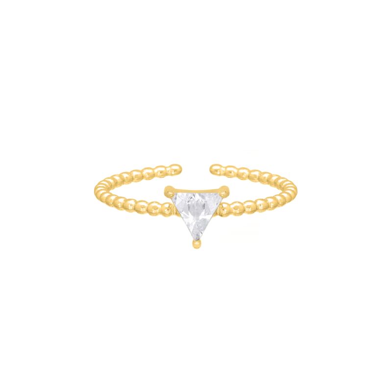 Ring fancy triangle goudkleurig