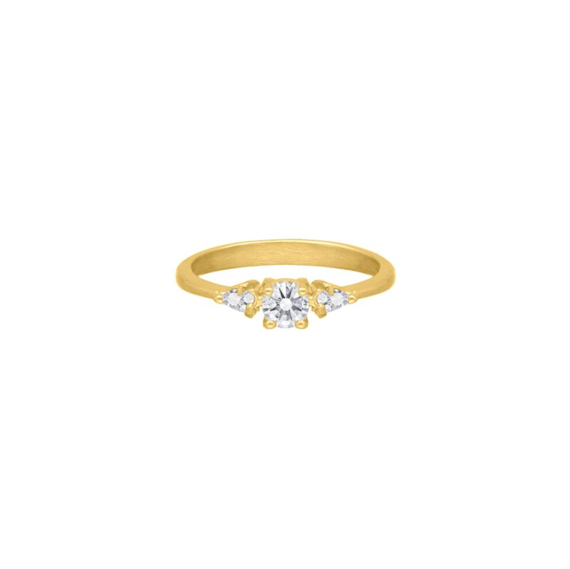 High class stone ring goudkleurig