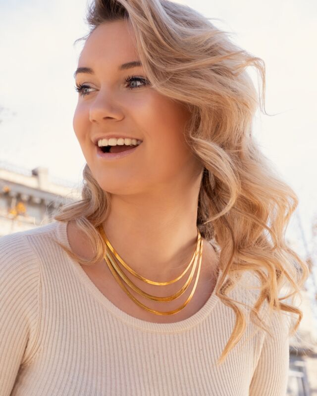 Platte Choker ketting gold plated