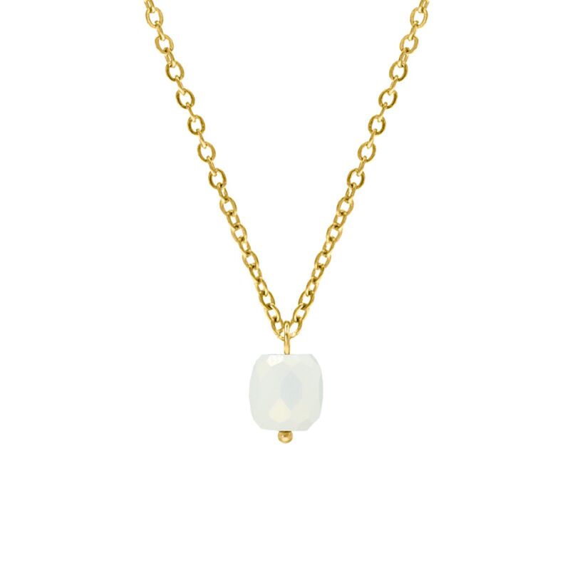 Musthave necklace white stone goldplated