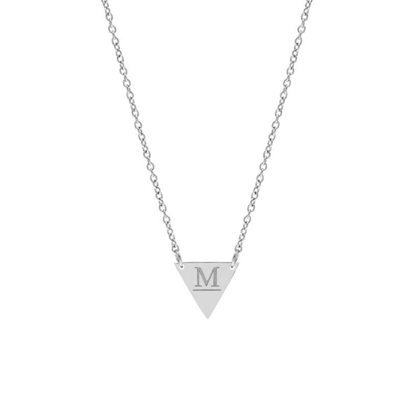 Graveerbare initial ketting driehoek