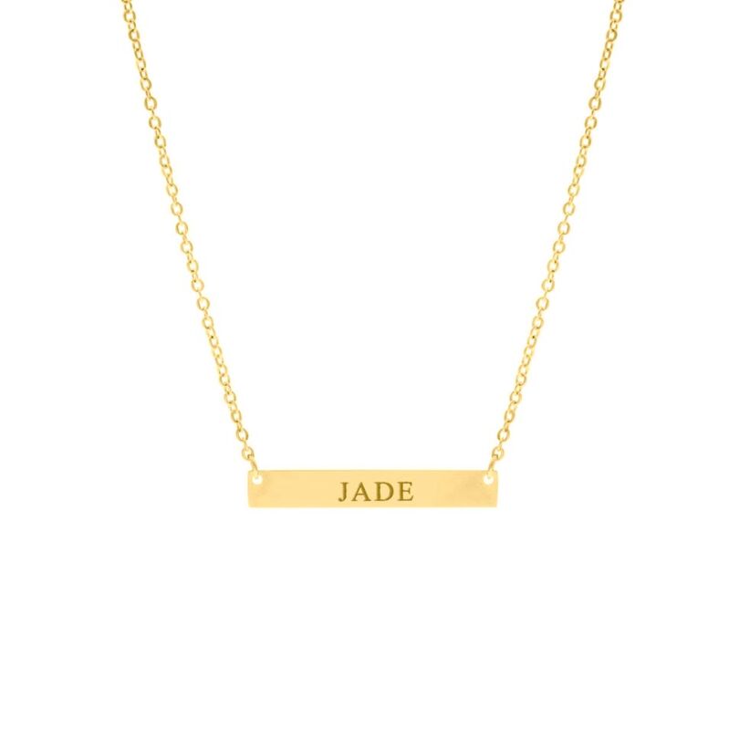 Gouden graveerbare bar ketting